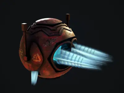 Sci-Fi Drone - Red Demon Low-poly 3D model