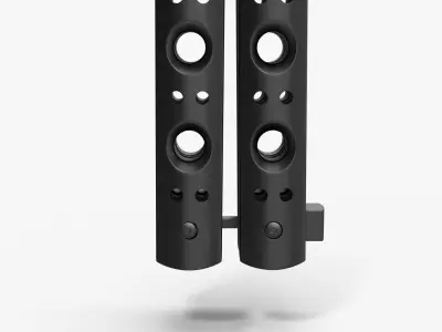 Balisong Butterfly Knife Black Low-poly 3D model