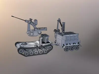 Military Tank Vehicle Robot Loader 3D model