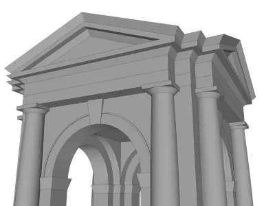Tuscan order Arched portico in the mas with 34 column a pedestal Low-poly 3D model