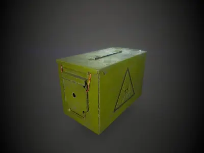 M2A2 Ammo Cans metallic Crate Low-poly 3D model