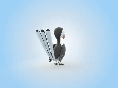 Yellow Billed Hornbill 3D model