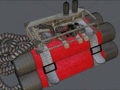 Steampunk time bomb 3D model