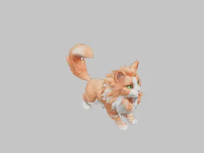 Maine Coon Orange Cat Low-poly 3D model