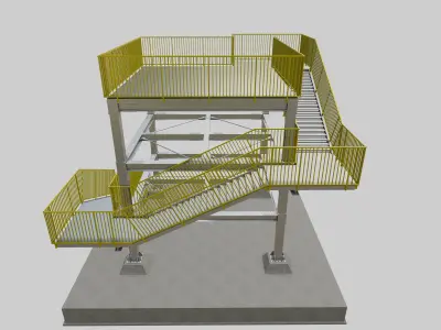 Steel Structure-Tsunami Evacuation Tower-Type-1 Free 3D model