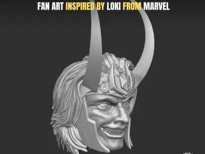 Loki fan art head sculpt for action figures 3D print model