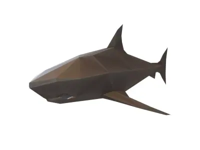 Low Poly Shark v1 012 Low-poly 3D model