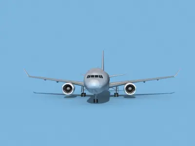 Boeing 767-400 Bare Metal 3D model
