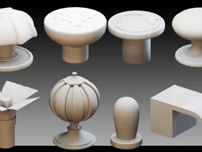 140 Cabinet Handles- High detail 3d models 3D model
