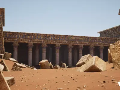 The Grand Egyptian Temple Environment Low-poly 3D model