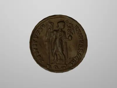 Roman Coin Low-poly 3D model