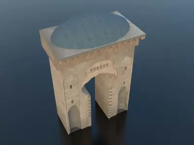 Medieval Middle Eastern Palace gate Low-poly 3D model