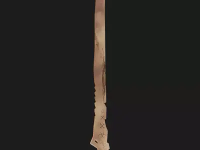 Ancient Fantasy Bone Sword v2 Low-poly 3D model