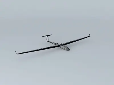 DG-800 glider flying in sky 3D model
