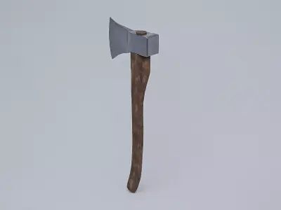 Wooden Handle Axe Low-poly 3D model