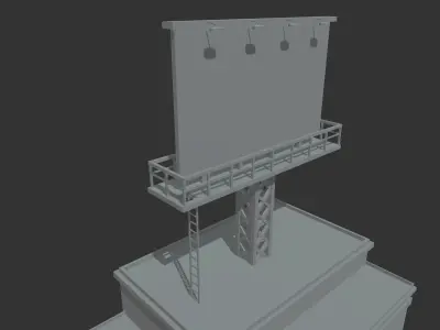 Roof Top Terrace Low-poly 3D model