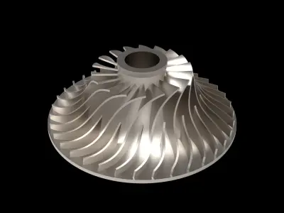 Radial Flow Compressor Impeller 3D print model