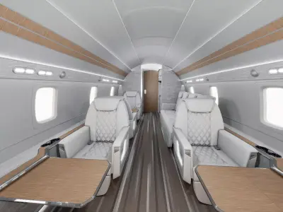 Private Jet interior 3D model