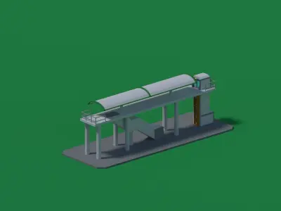 Maglev train station Low-Poly Free low-poly 3D model