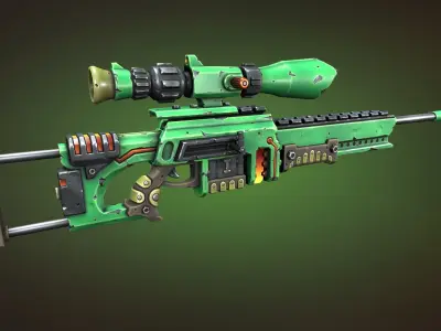 Bolter sniper rifle Low-poly 3D model