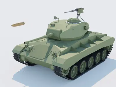 M24 Chfffee light tank Low-poly 3D model