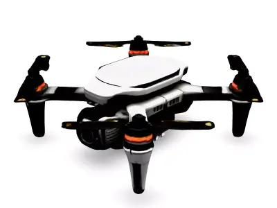 Realistic Foldable Quadcopter Drone Low-poly 3D model