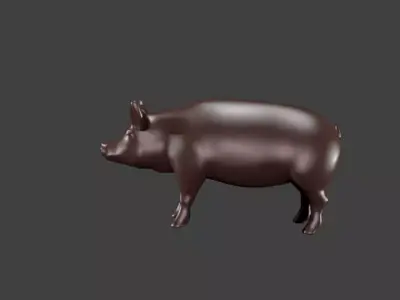 lowpoly pig 3D model