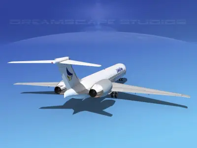 McDonnell Douglas MD-87 Golden Wings 3D model