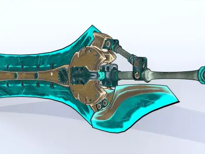 stylized greatsword Low-poly 3D model