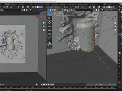 Can with adjustable waterdroplets and backround Free 3D model