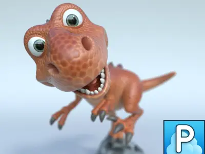 Cartoon t-rex 3D model