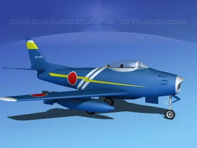 North American F-86 Sabre Jet V12 JADF 2 3D model