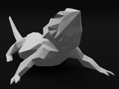 Low Poly Bearded Dragon Reptile Pet 3d Print Model 3D print model