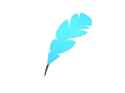 Feather Pen v1 001 Low-poly 3D model