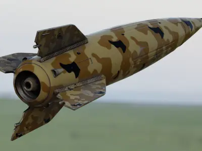 V2 Rocket missile 3D model