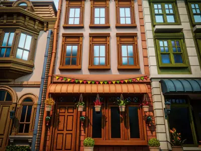 LOWPOLY CITY BUILDING STYLIZE 5 Low-poly 3D model