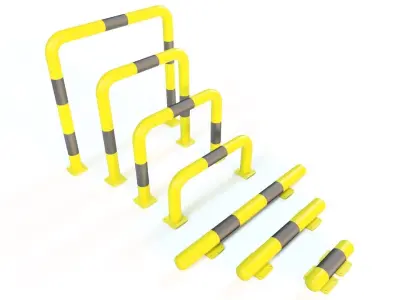 Industrial Steel Barrier 3D model