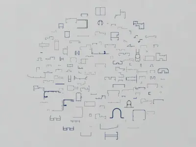 Extruded Aluminium Profile Enclosures Set for Shopfront Low-poly 3D model