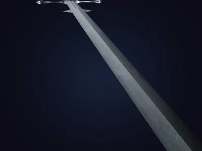 Zweihander sword Low-poly 3D model