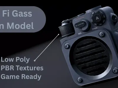 Sci Fi Gass Can Model Low Poly Game Ready Low-poly 3D model