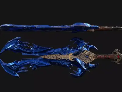 Glinder the fantasy sword Low-poly 3D model