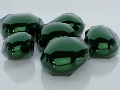 Resources Pack - Bottles and Glas Low-poly 3D model