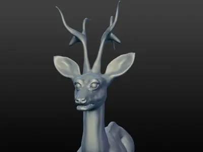 deer sculpted 3D model