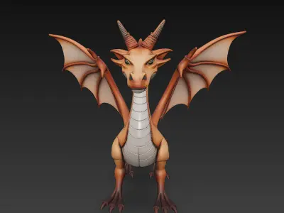 Dragon Realistic 3D Model Basic - Low Poly Realistic Low-poly 3D model