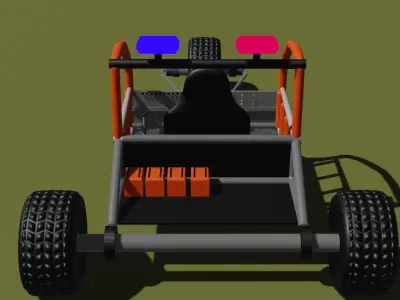 Bugys police car with trailer Free 3D model