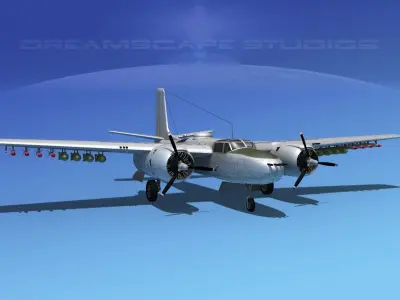 Douglas A-26B Invader V09 3D model