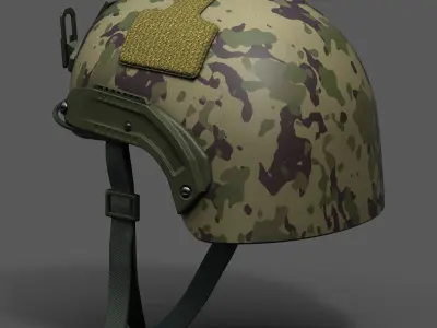 Helmet scifi military combat 3d model low poly Low-poly 3D model
