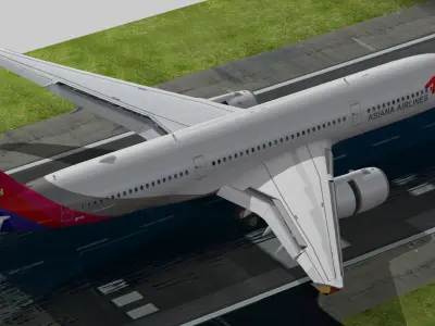 Airbus A350-900 XWB Asiana Airlines HL8078 Low-poly 3D model