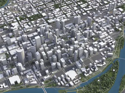 Calgary Low-poly 3D model