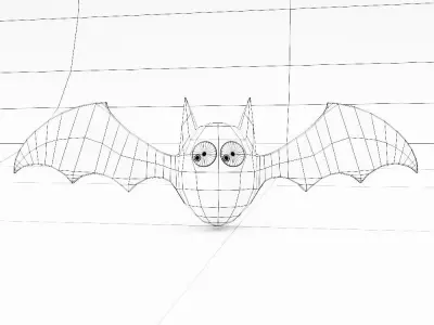 Cute bat low poly 3d model Low-poly 3D model